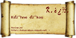 Kühne Ákos névjegykártya